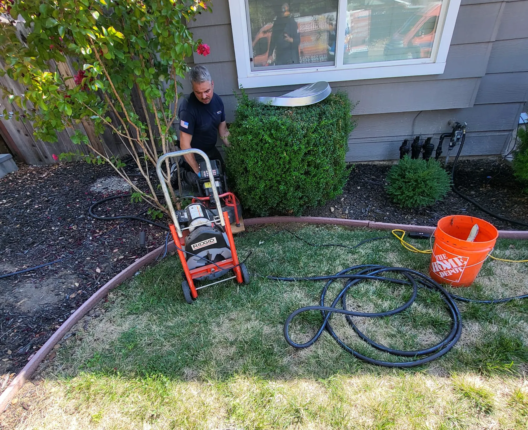 yard drain line cleaning