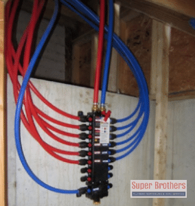 red and blue pex manifold