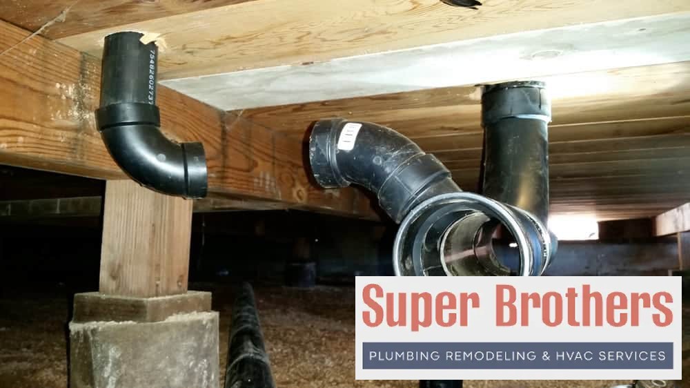 sewer pipes under the house