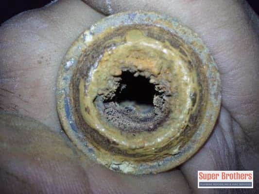 build up inside water pipe