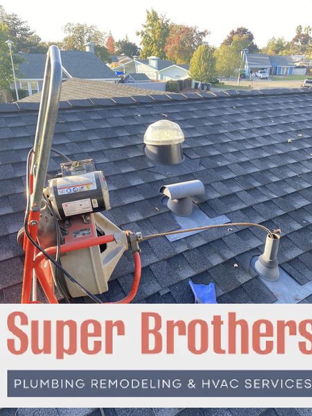 drain cleaning service on the roof