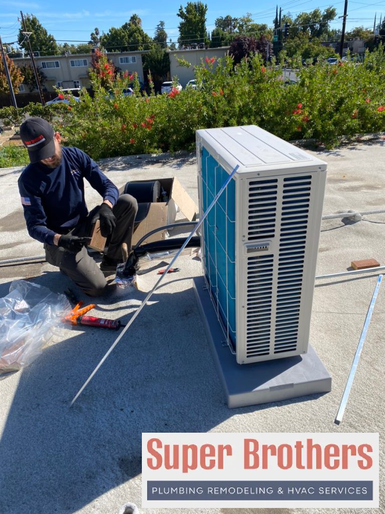 mini split installation on the roof