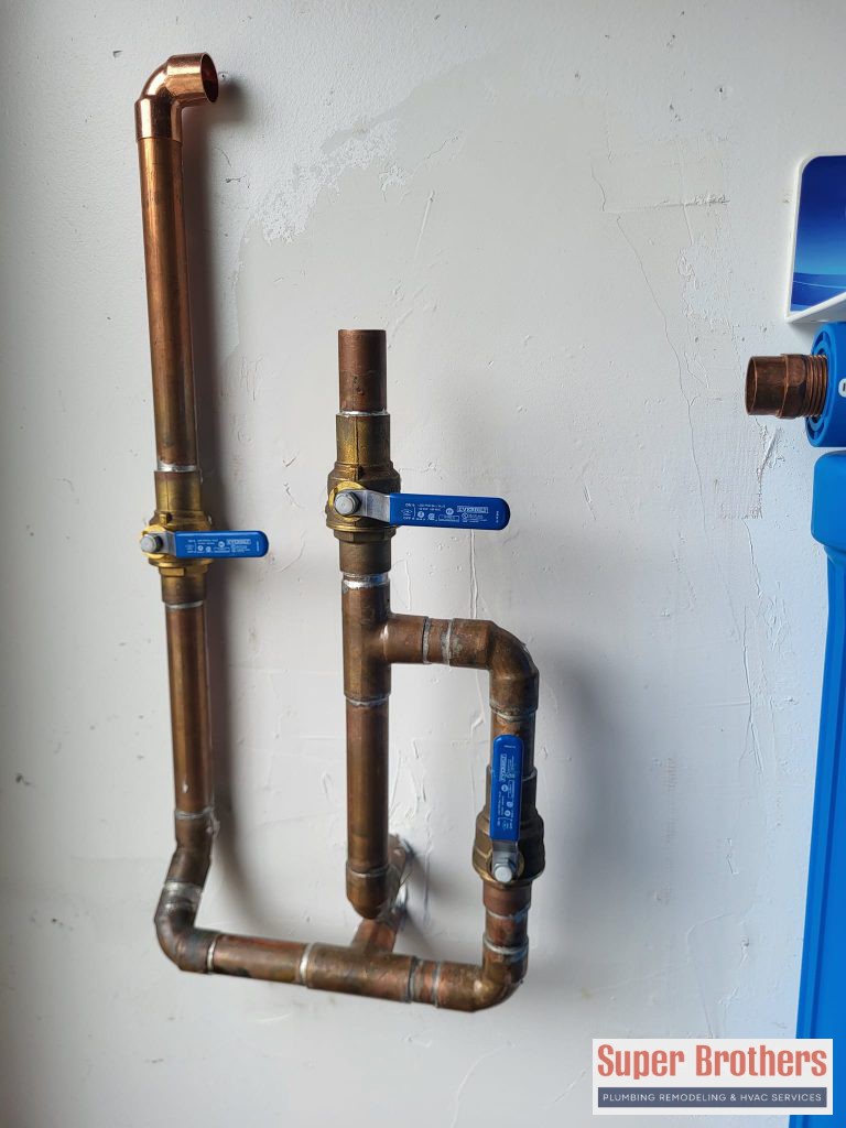 new copper pipes for filtration system