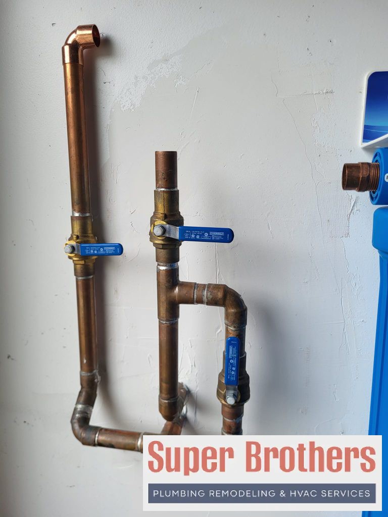 new copper pipes for filtration system