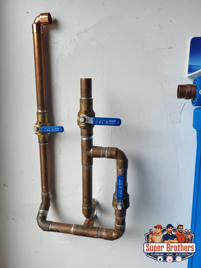 new copper pipes for filtration system