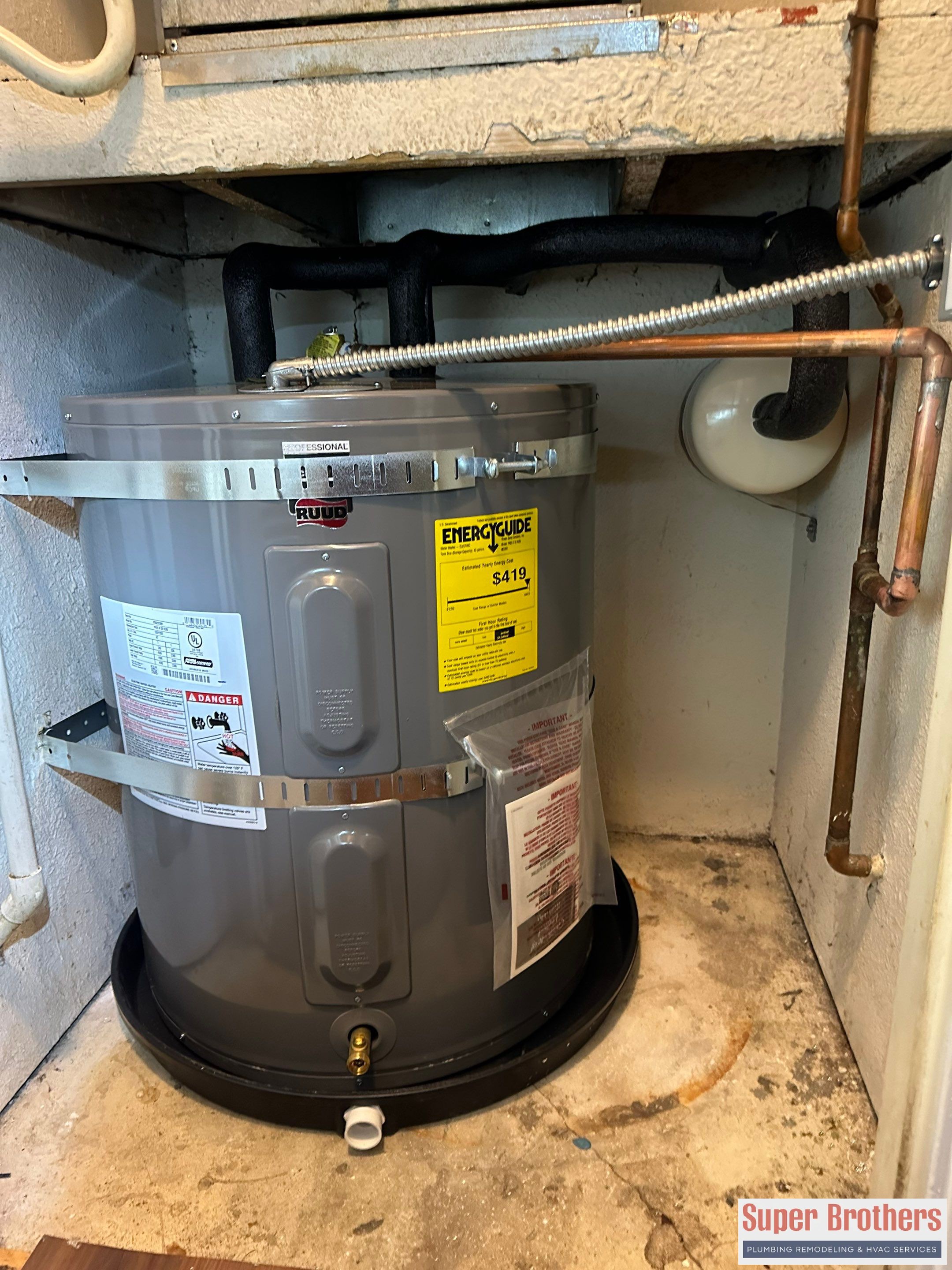 Rheem water heater for compact hot water needs