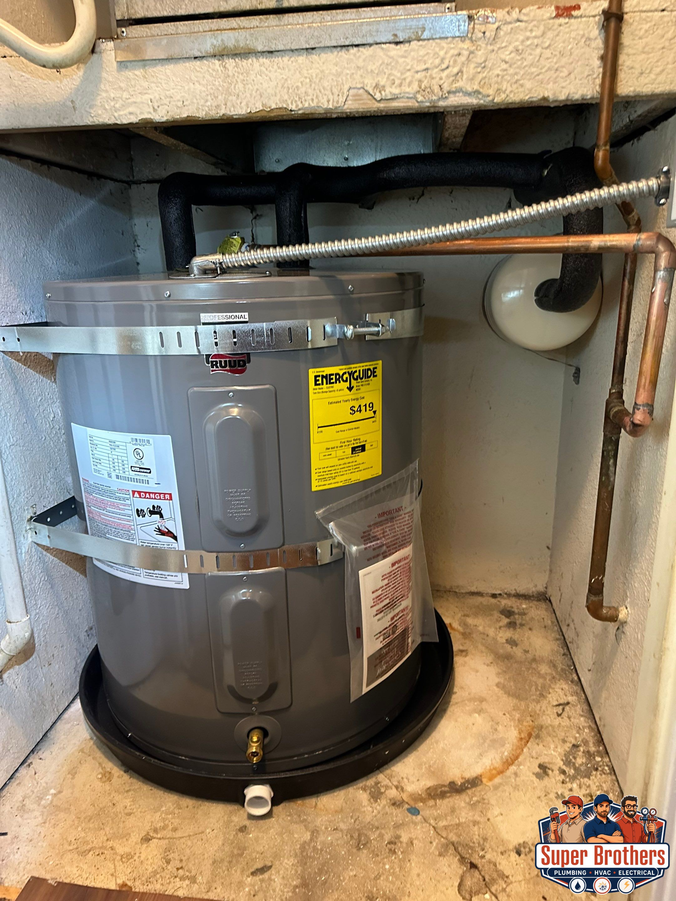 Rheem water heater for compact hot water needs