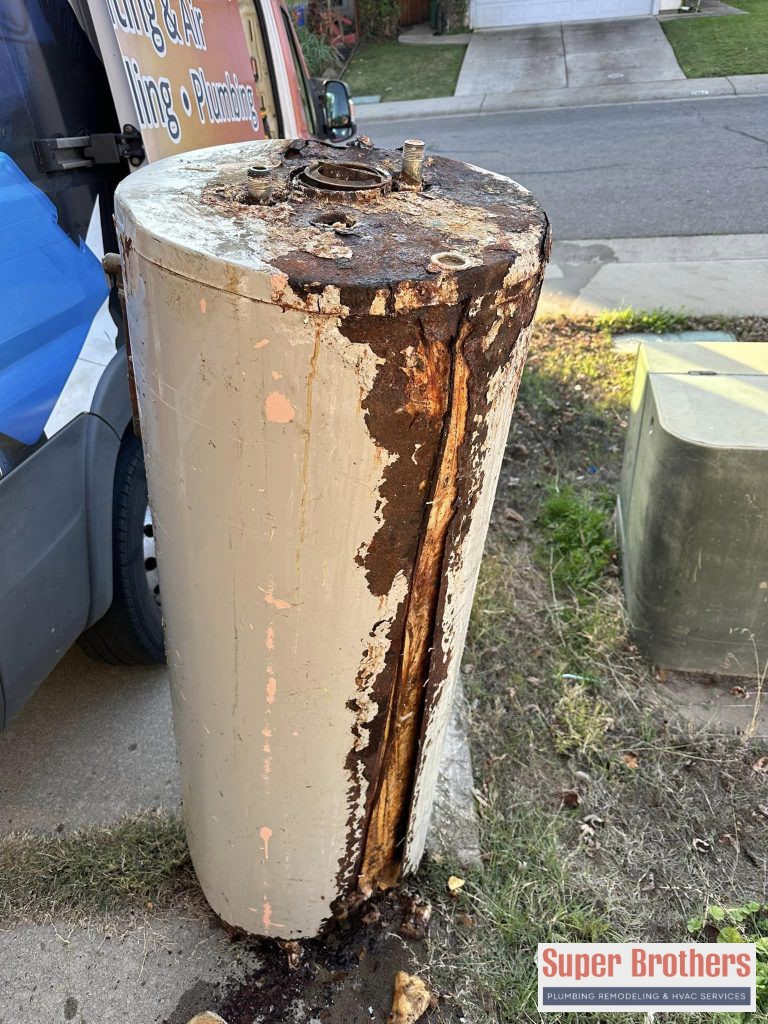 old leaking water heaer