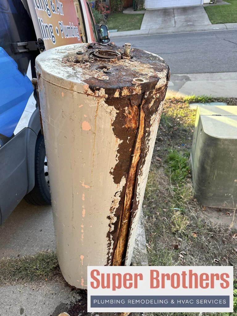 old leaking water heaer