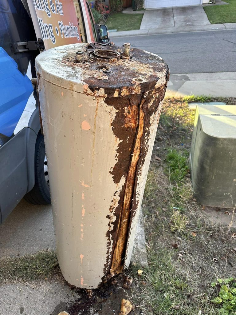 old leaking water heaer