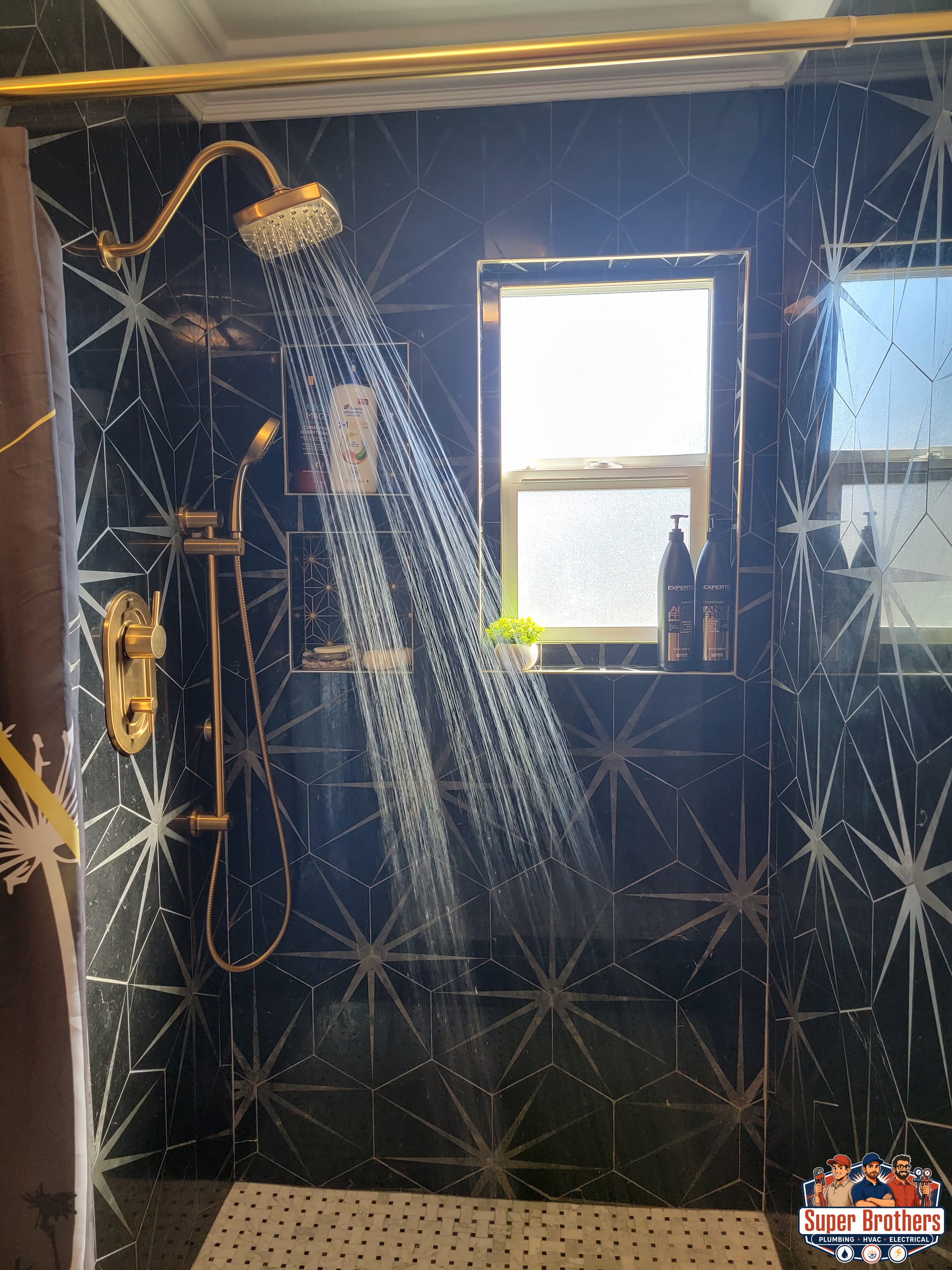 new bathroom remodeling with black marble tiles