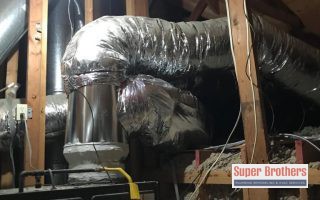new air ducts connecting to the hvac