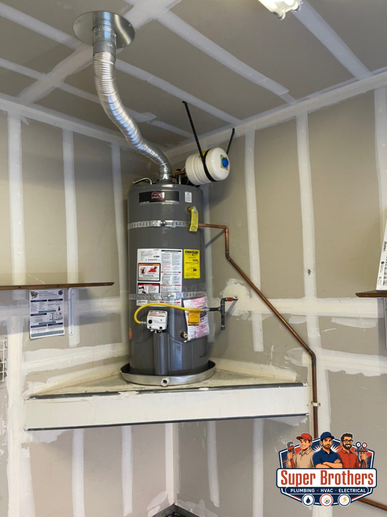 gas water heater installation in unusual location