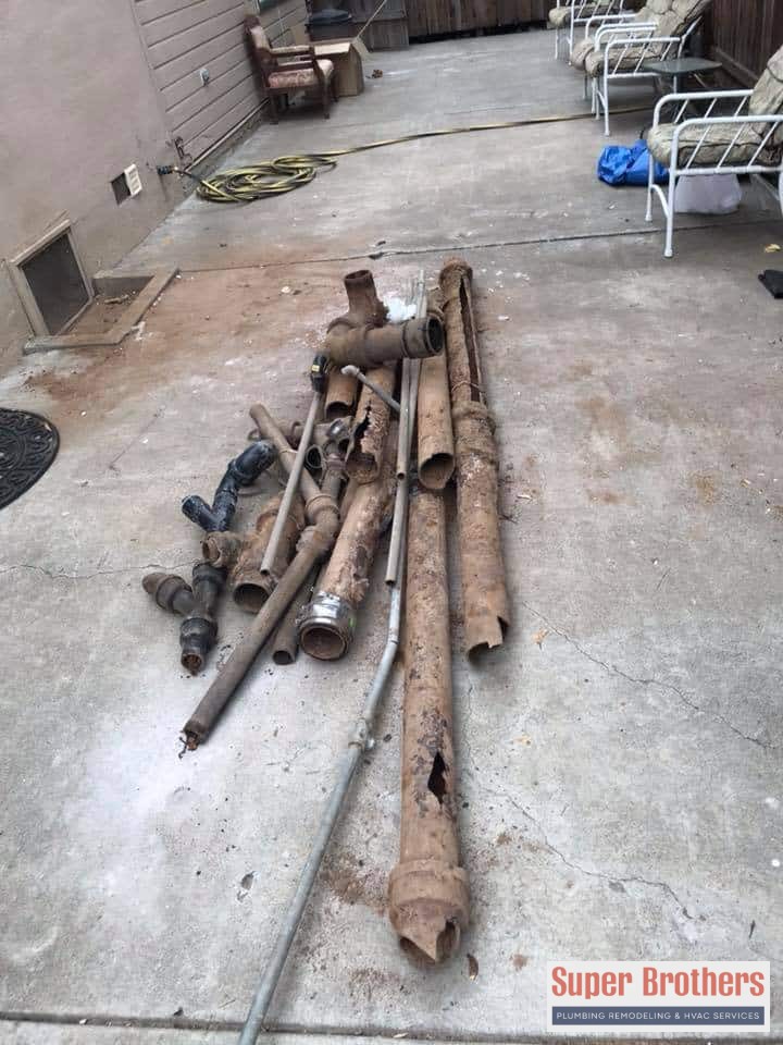 broken old drain pipes