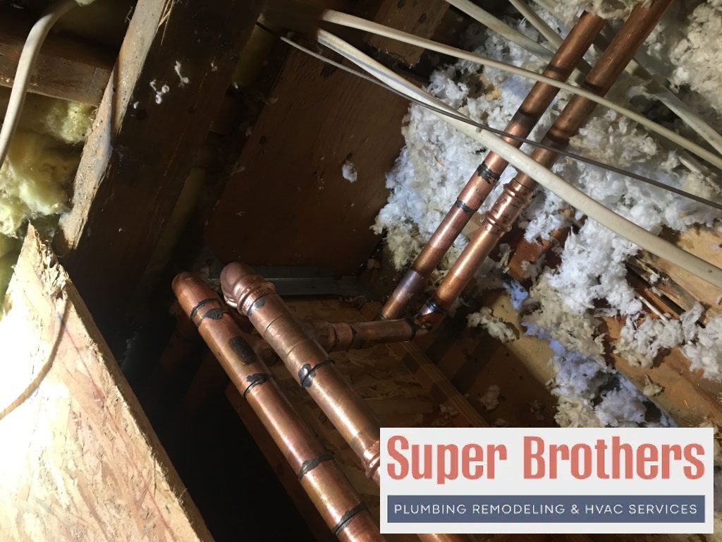 copper repipe in the attic