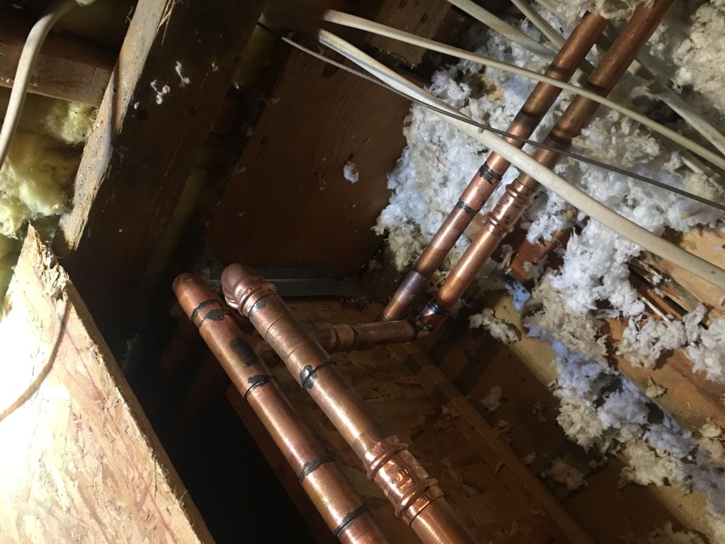 copper repipe in the attic