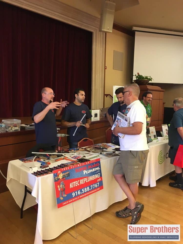 super brothers performing meeting with customer