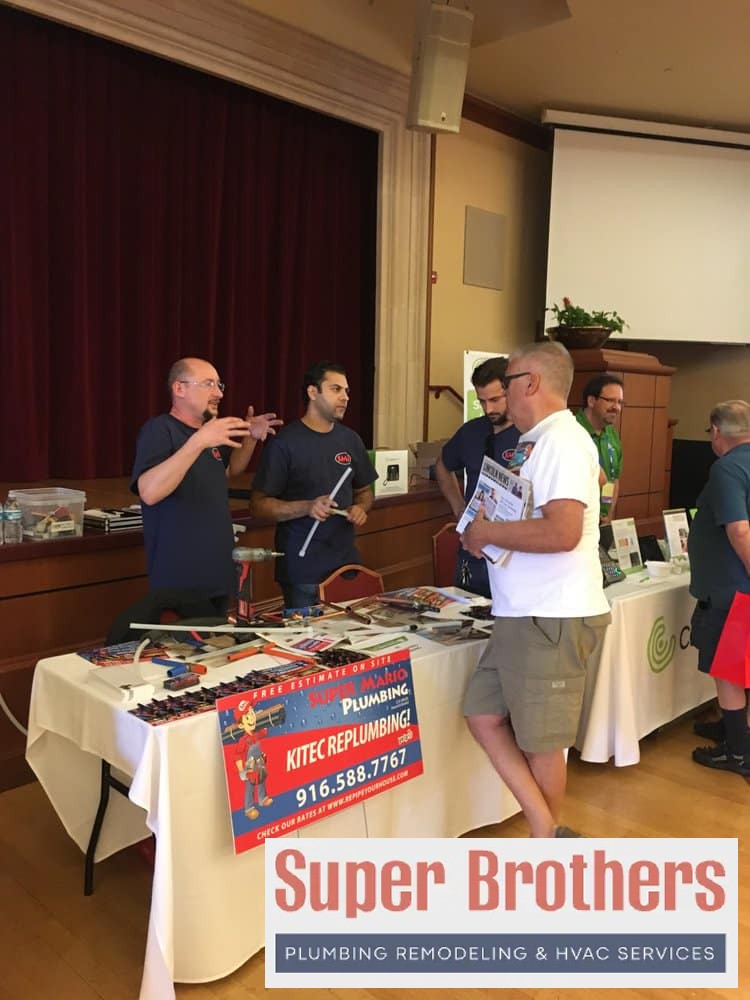 super brothers performing meeting with customer