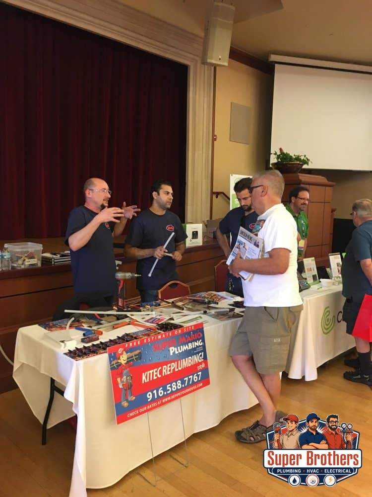 super brothers performing meeting with customer