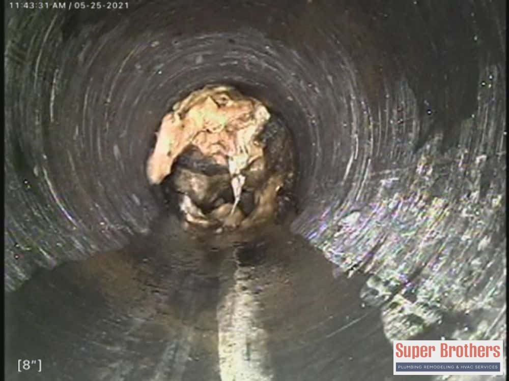 sewer camera inspection found the clog