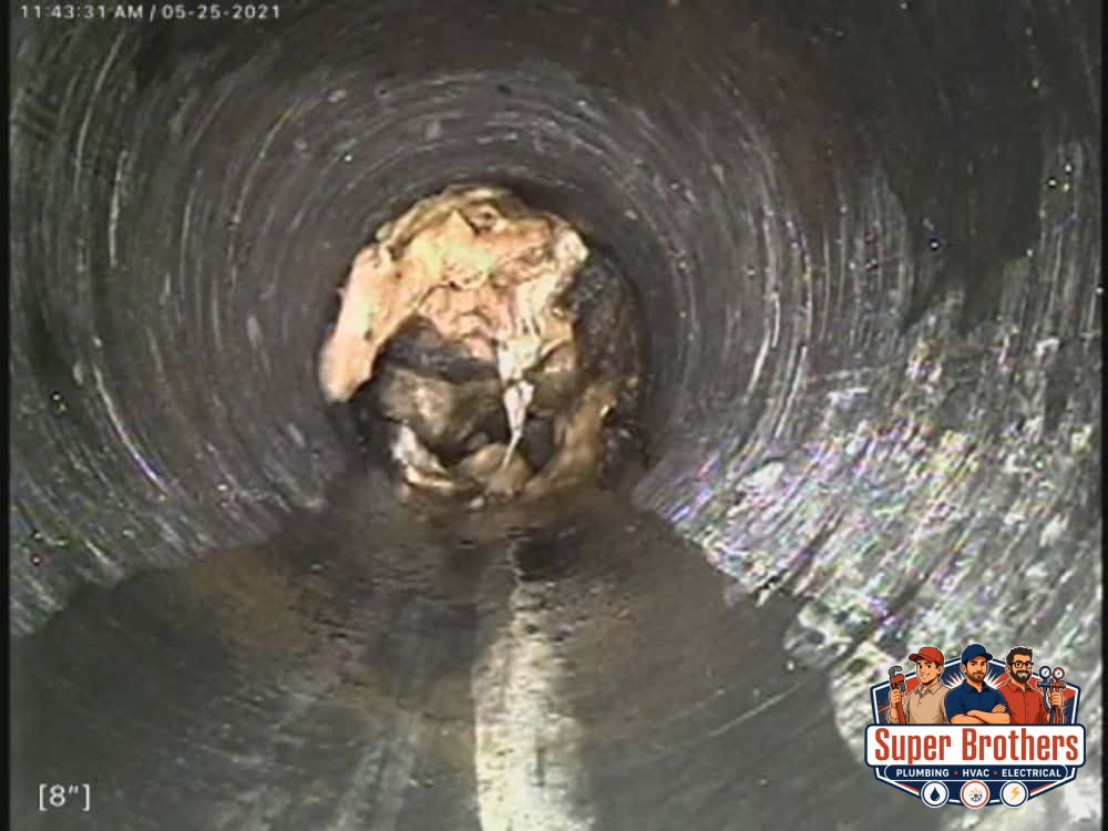sewer camera inspection found the clog