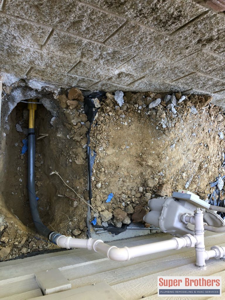 gas line connection to gas meter