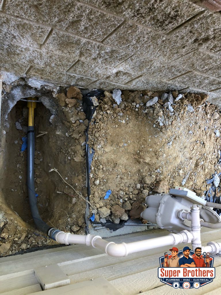 gas line connection to gas meter