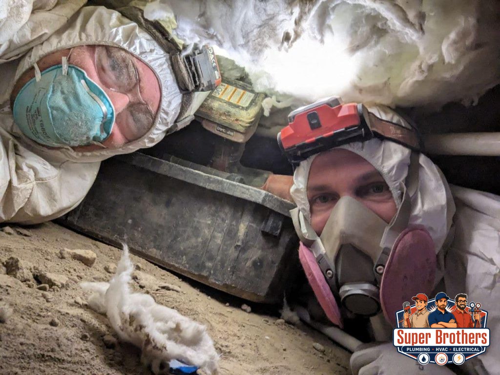 repipe technicians under the house