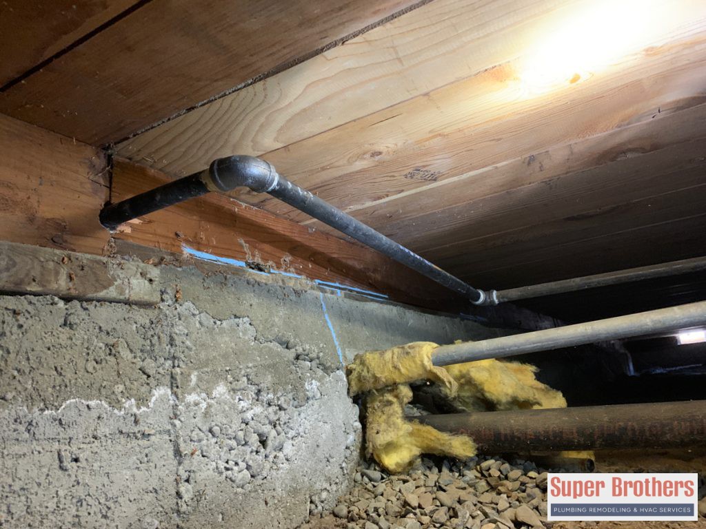 gas line installation in crawlspace