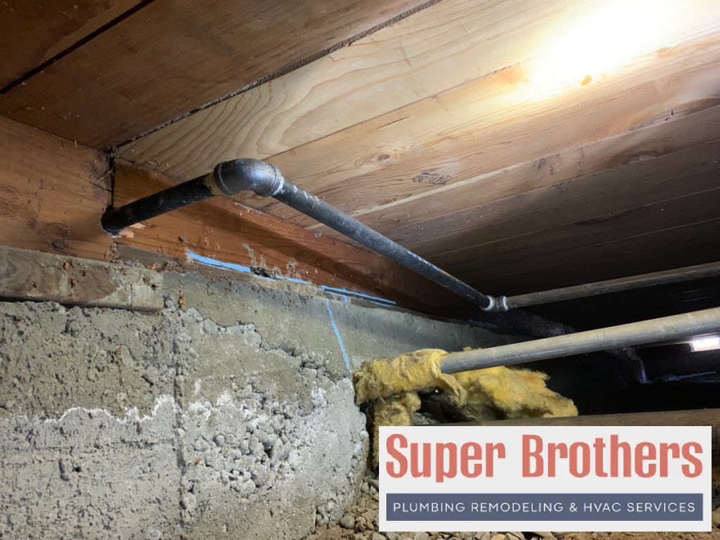 gas line installation in crawlspace