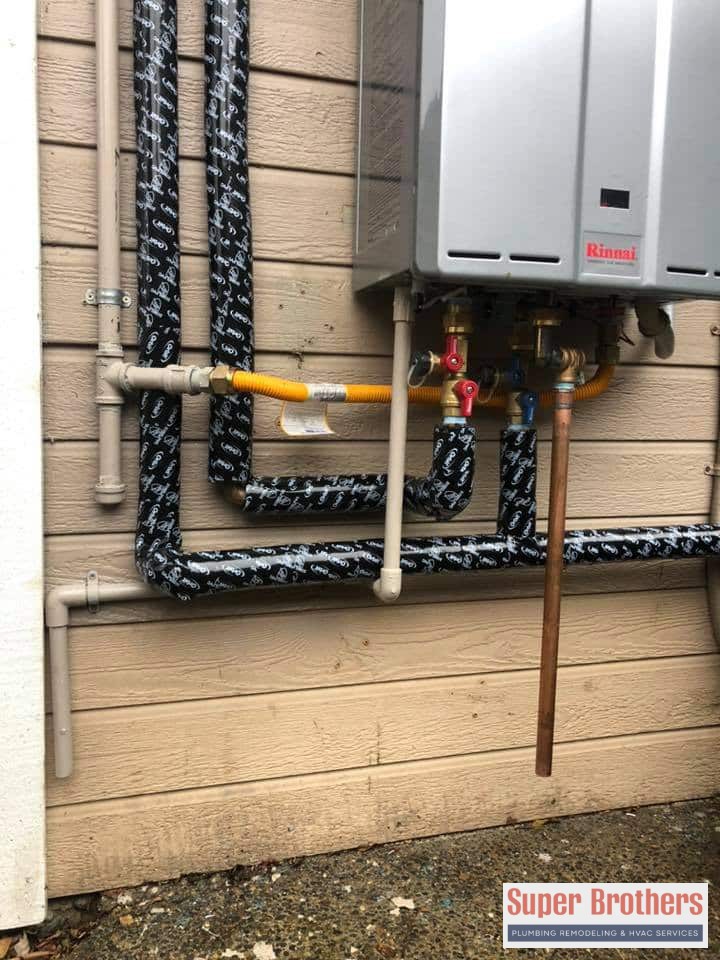gas line installation for tankless water heater