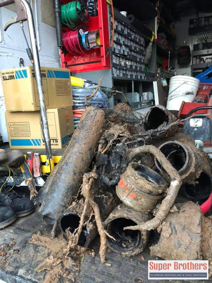 old sewer clay pipes