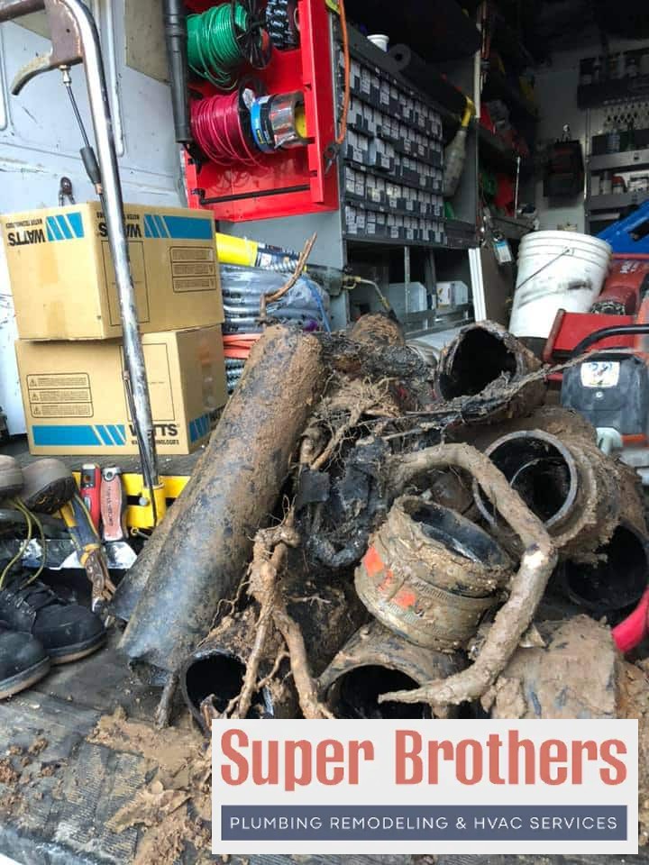 old sewer clay pipes