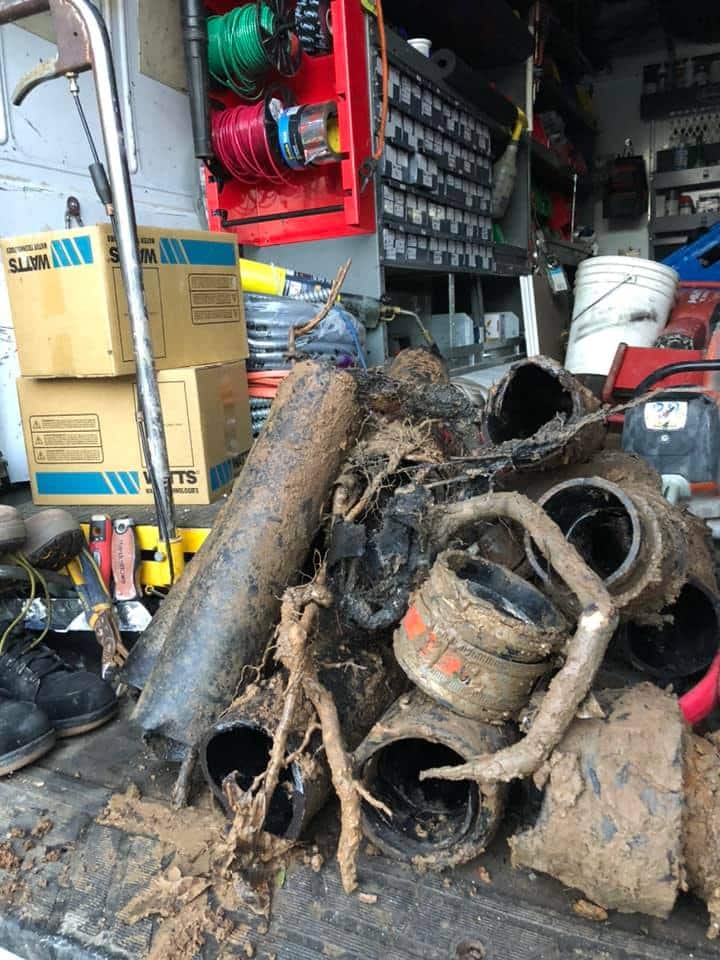 old sewer clay pipes