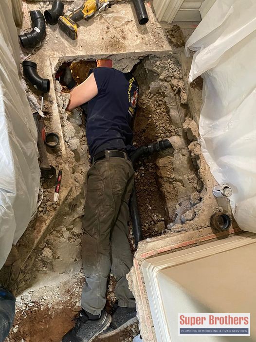 repair sewer slab leak