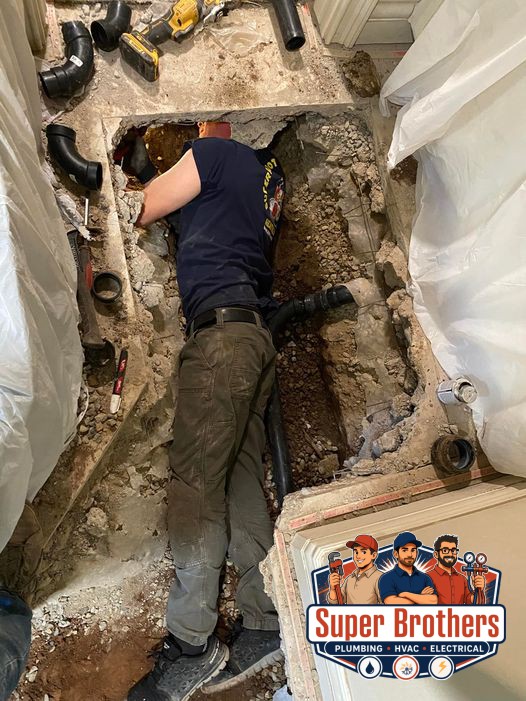 repair sewer slab leak