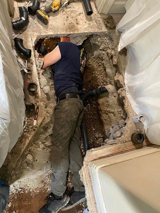 repair sewer slab leak