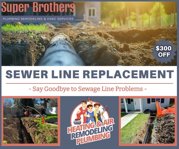 sewer line repair by local licensed plumber