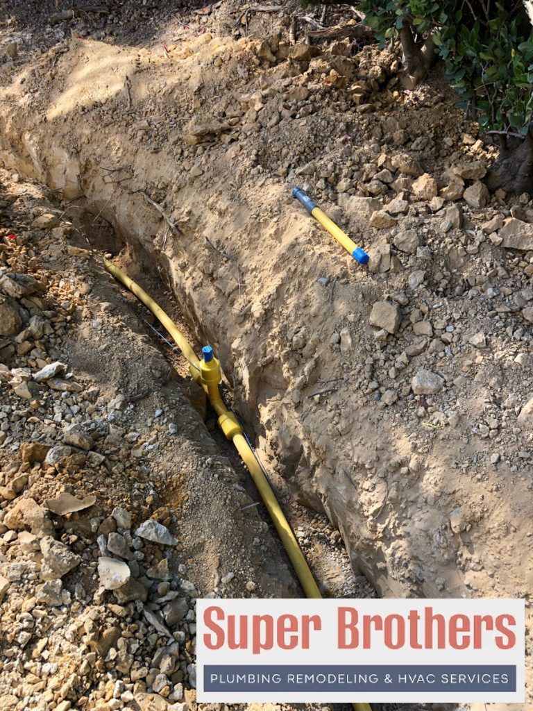 yellow gas line underground