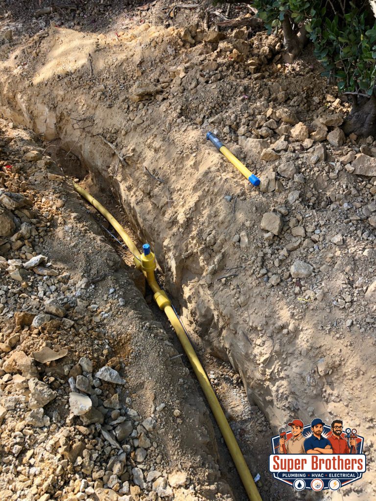 yellow gas line underground