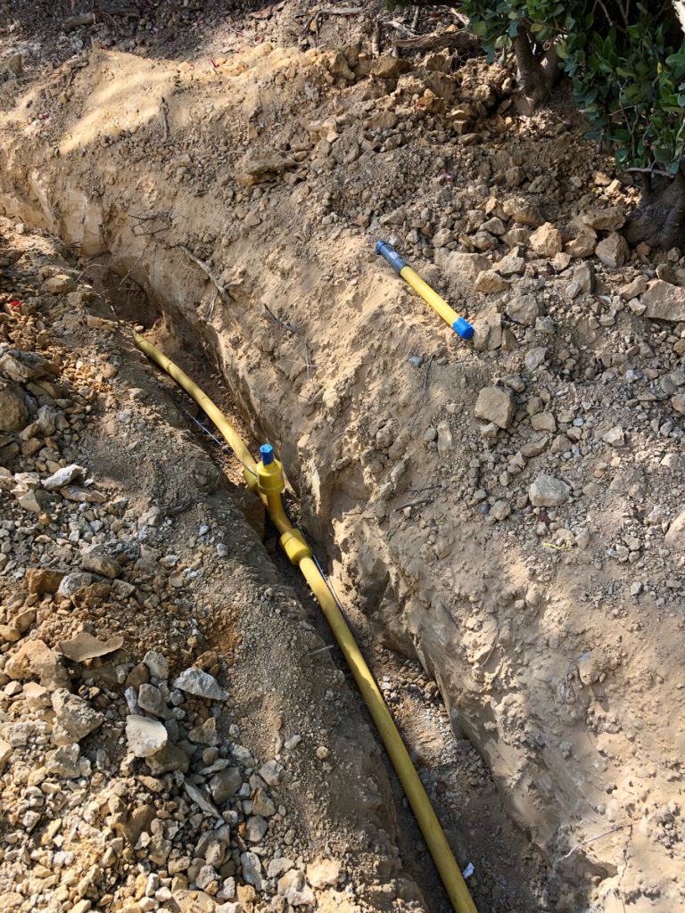yellow gas line underground