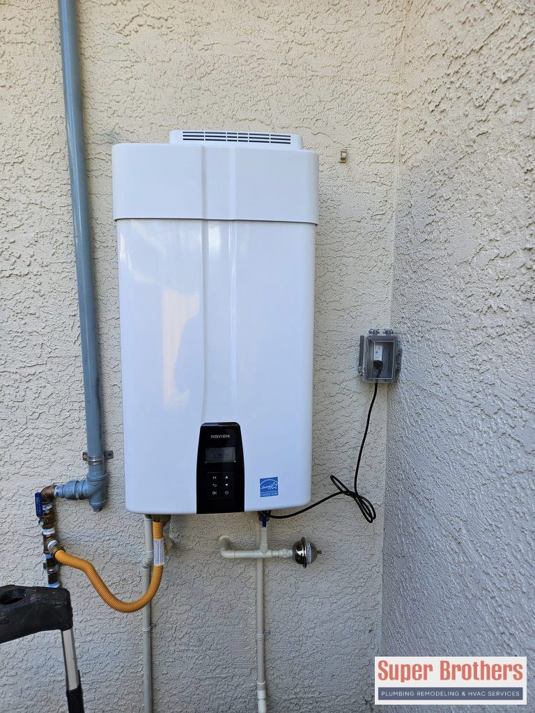 Navien tankless installation with built in recirculation pump