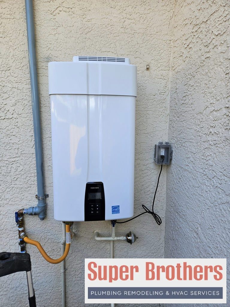 Navien tankless installation with built in recirculation pump