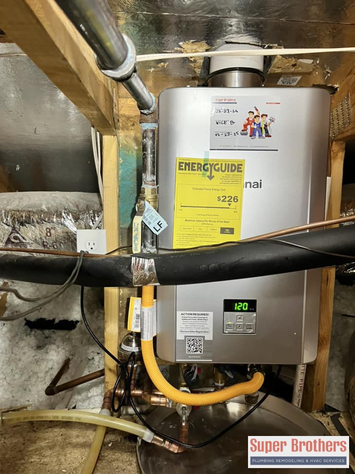 Rinnai Tankless installation in the attic