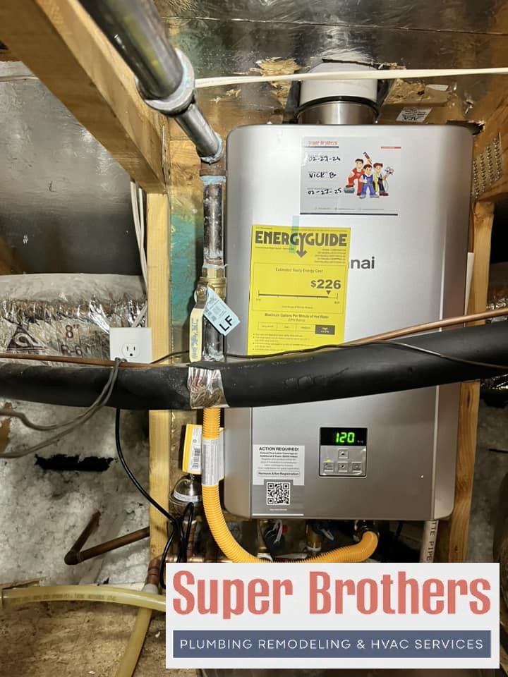 Rinnai Tankless installation in the attic