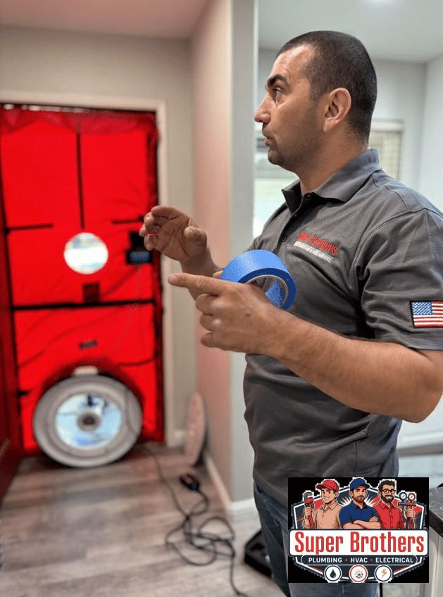 A blower door test helps prevent air leakage