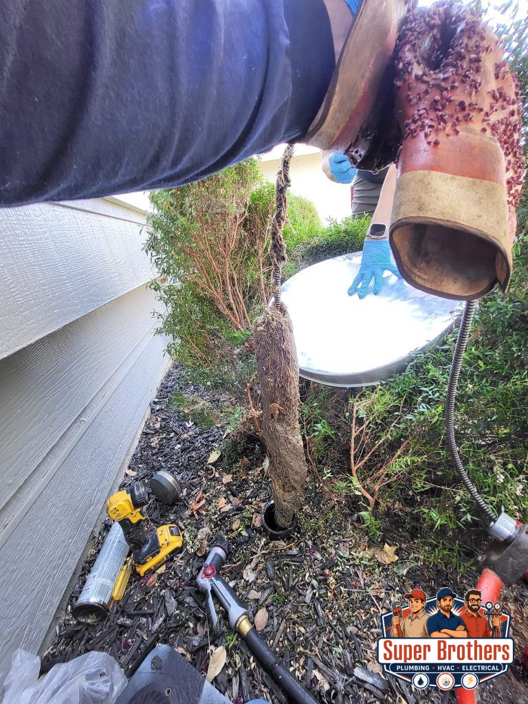 hydro jet sewer line to remove roots