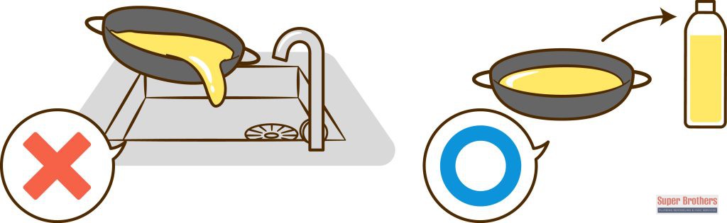 warning do not put oil into the drain