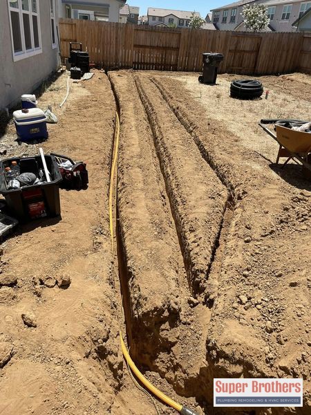 gas line installation for outdoor barbecue