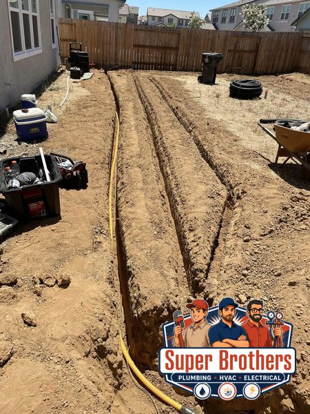 gas line installation for outdoor barbecue